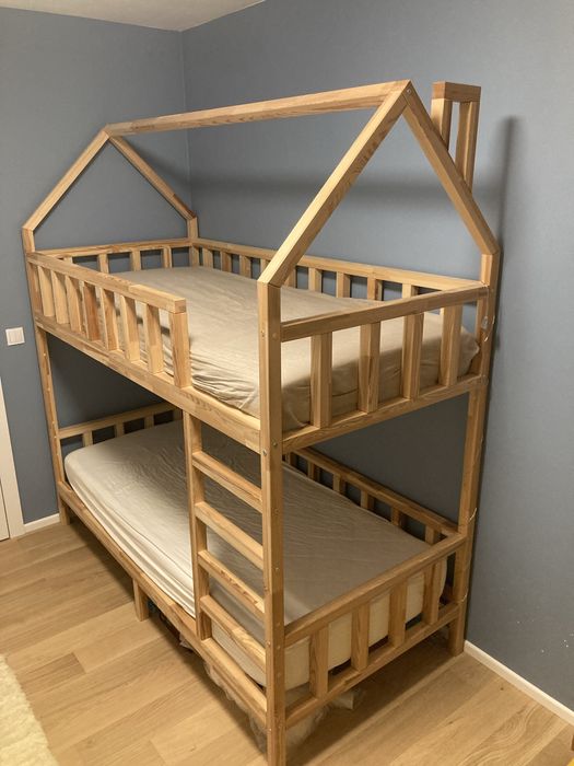 Łóżko piętrowe domek 90x200