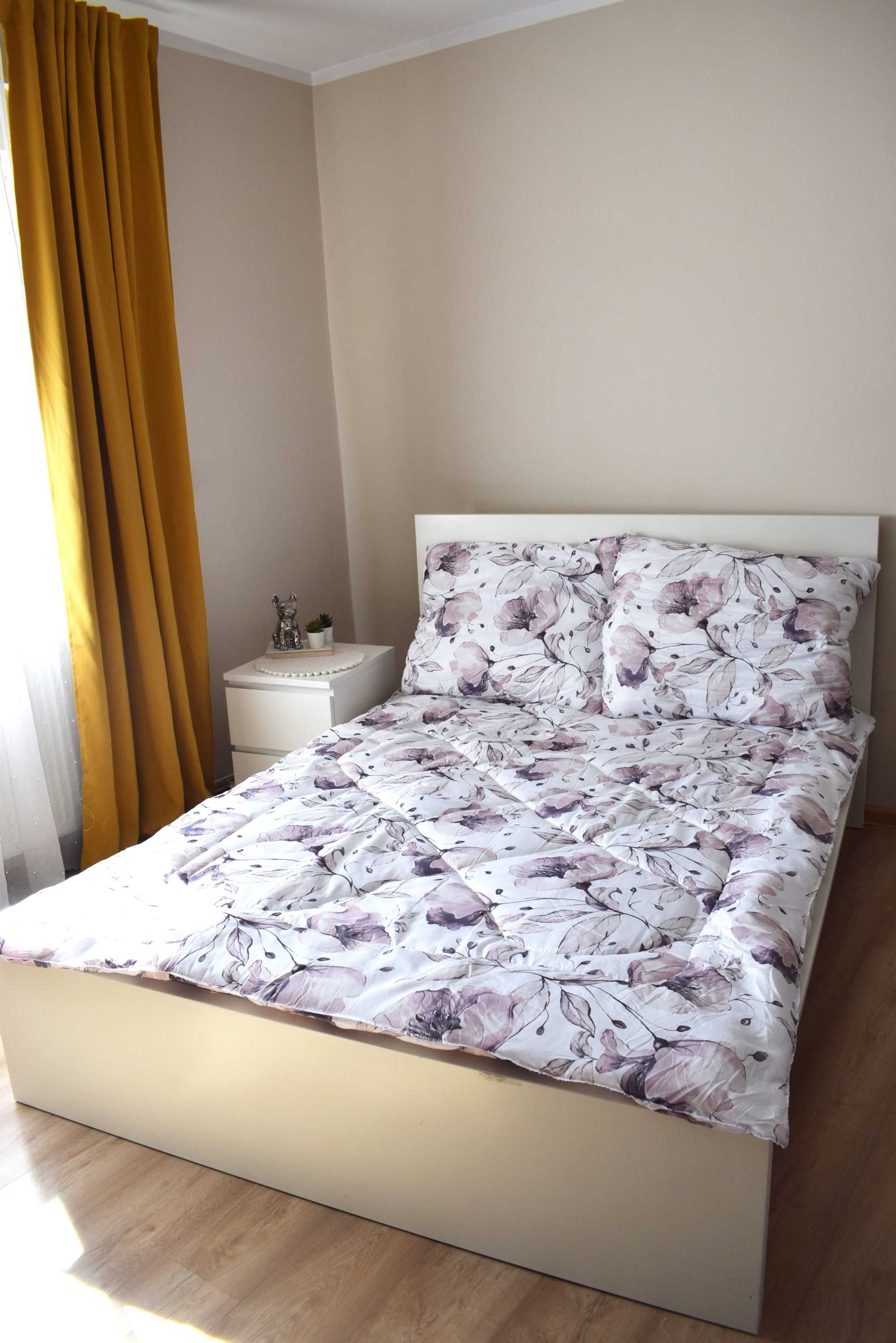 CAŁOROCZNA KOŁDRA 160x200 + 2 PODUSZKI 70X80  fioletowe kwiaty