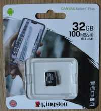 Карта памяти Kingston microSDHC 32; 64GB 100 MB/s