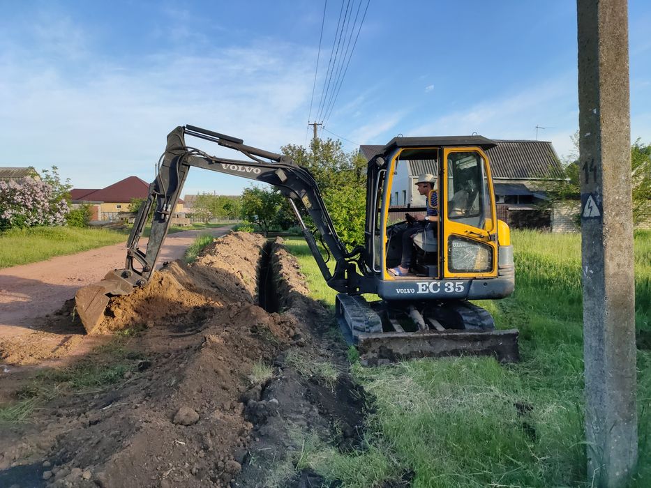 Услуги экскаватора котлован, траншея септик фундамент мини екскаватор