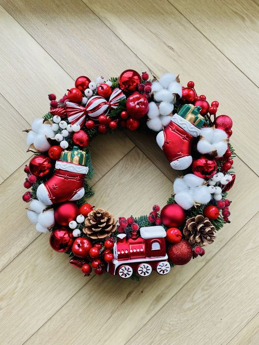 Wianek świąteczny Bożonarodzeniowy z jodły Nobillis