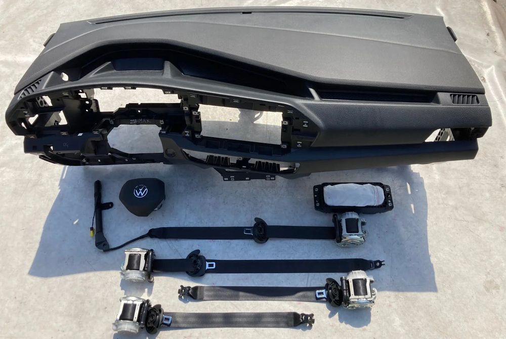 VW CADDY 5 V 2K7 2K8 DESKA KONSOLA KOKPIT PULPIT PÓŁKA PARAPET AIRBAG PASY PAS PODUSZKI POWIETRZNE KIEROWCY PASAŻERA AIR BAG KURTYNA KURTYNY FOTELA W FOTEL PASY PAS  oryginał MIX
