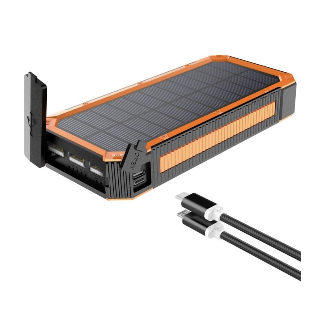 Солнечный повербанк iBattery YD-888KW с беспроводной зарядкой QI и фон