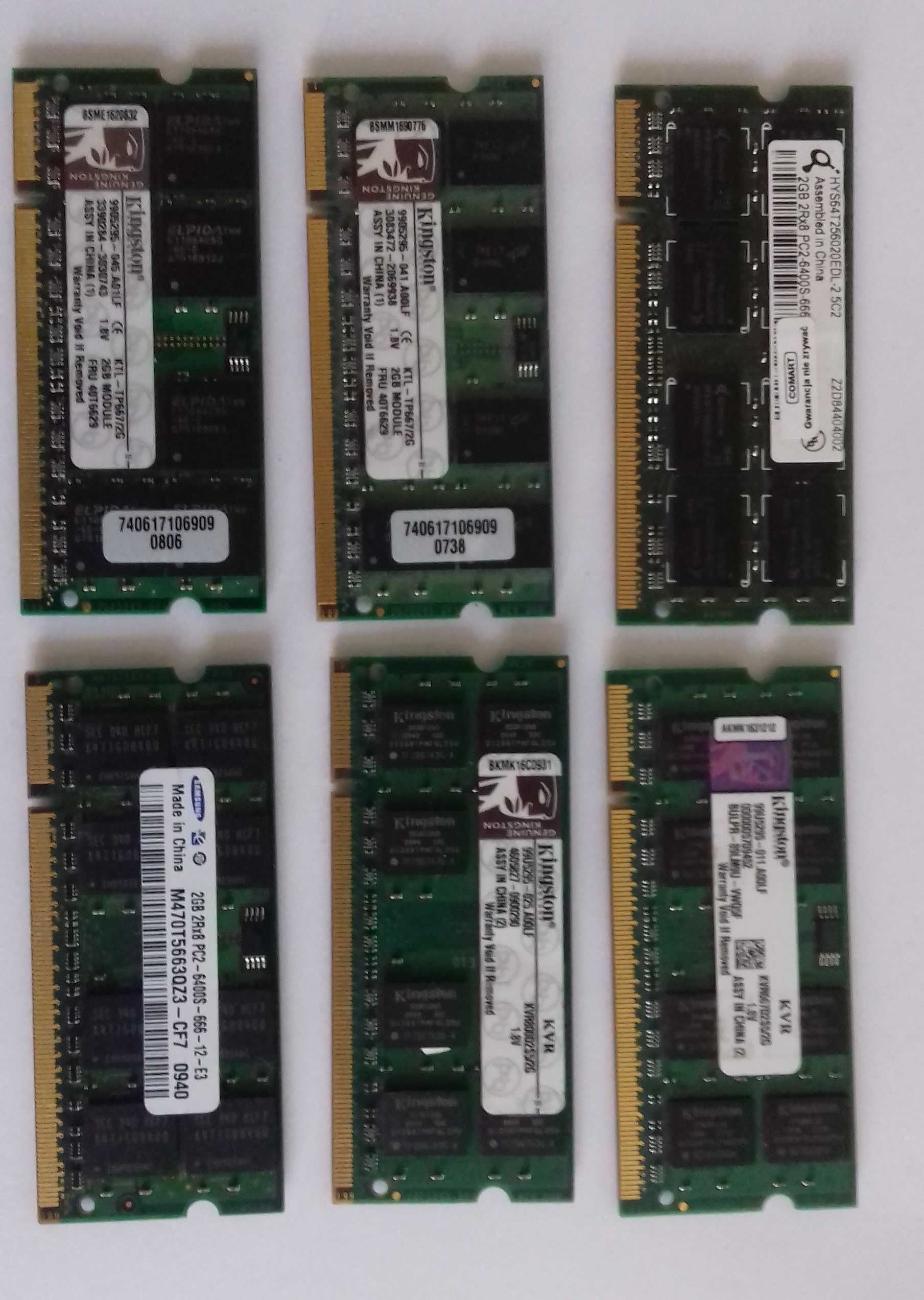 RAM-Sodimm kości-DDR3 4,8GB,DDR3L 4,8GB. DDR4 4,8gb.DDR2 2GB- Laptop.
