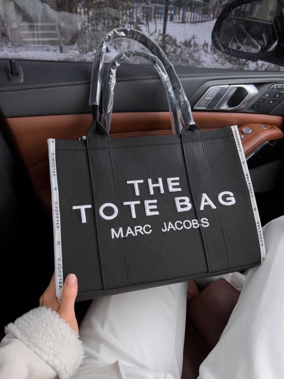 Damska duza torebka MJ Tote Bag duzy shoper czarna torebka z dzianiny