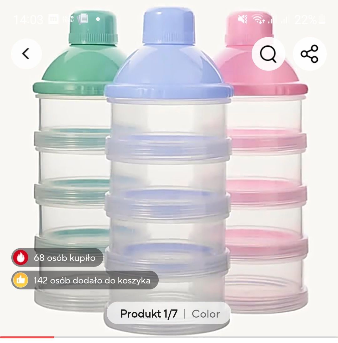 Pojemniki na mleko modyfikowane lub przekąski