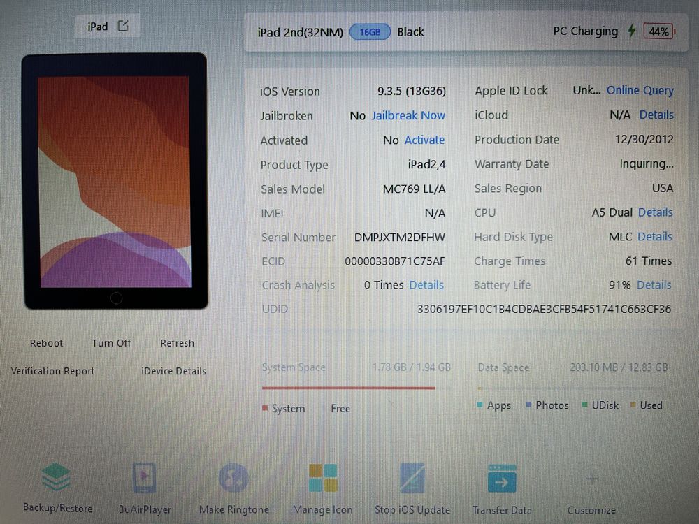 Apple Ipad 2nd 16/32gb a1395 a1396