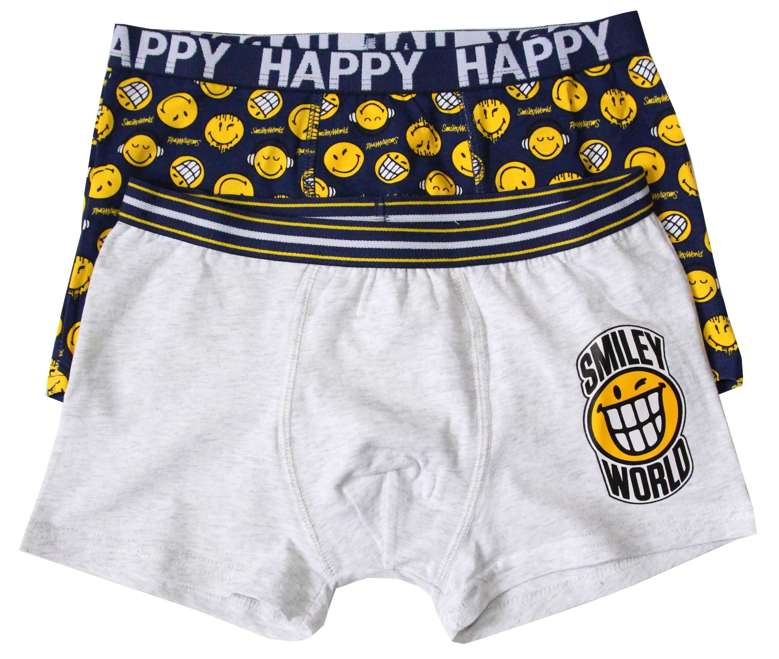 MAJTKI bokserki bawełna HAPPY SMILEY 2 pack 122/128