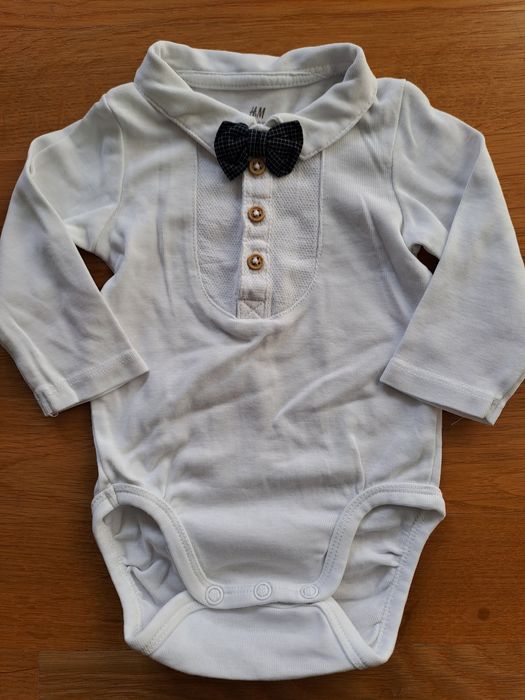 Koszulobody eleganckie body z muszką H&M 62