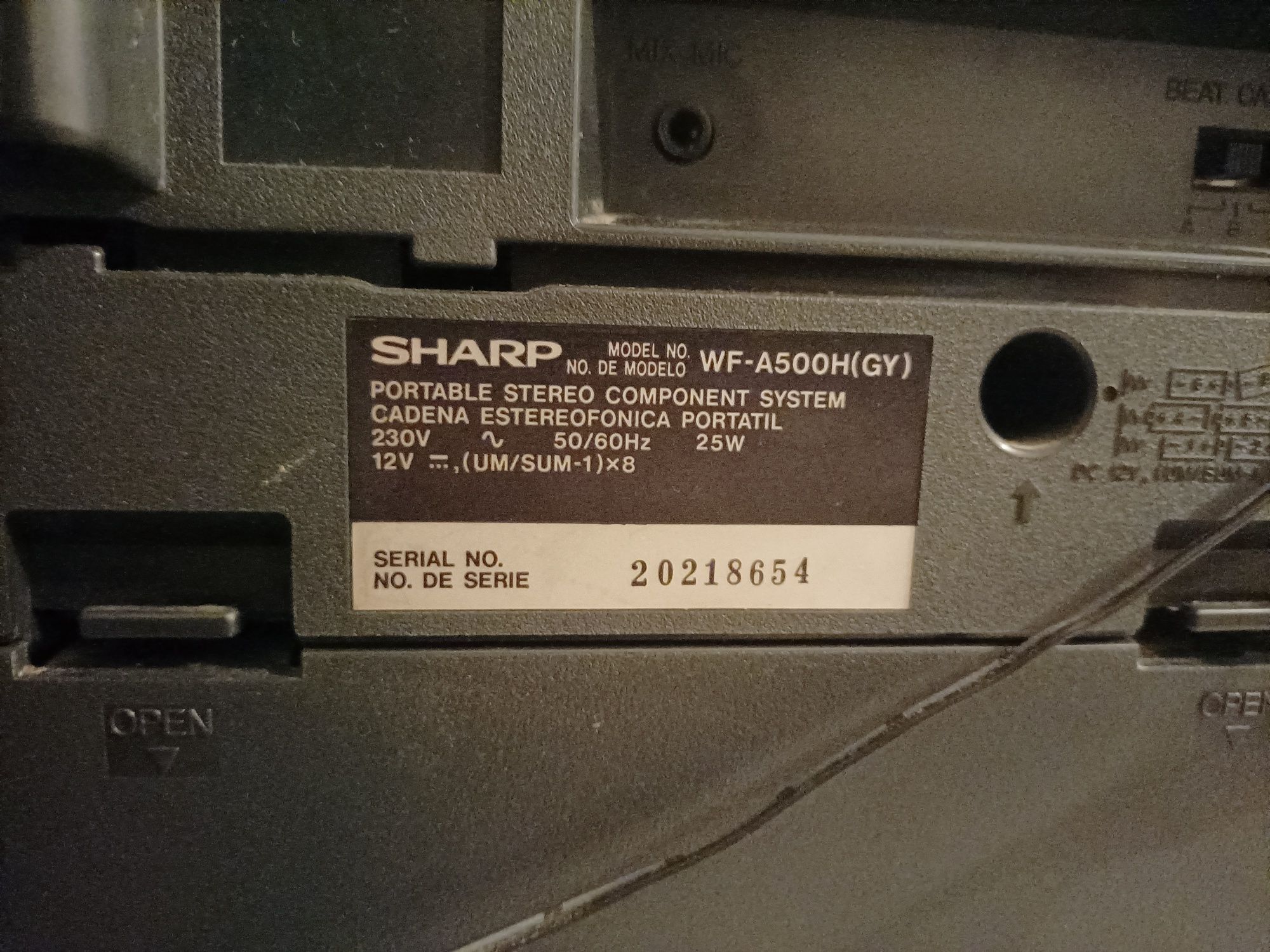 Radio gravador Sharp anos 90