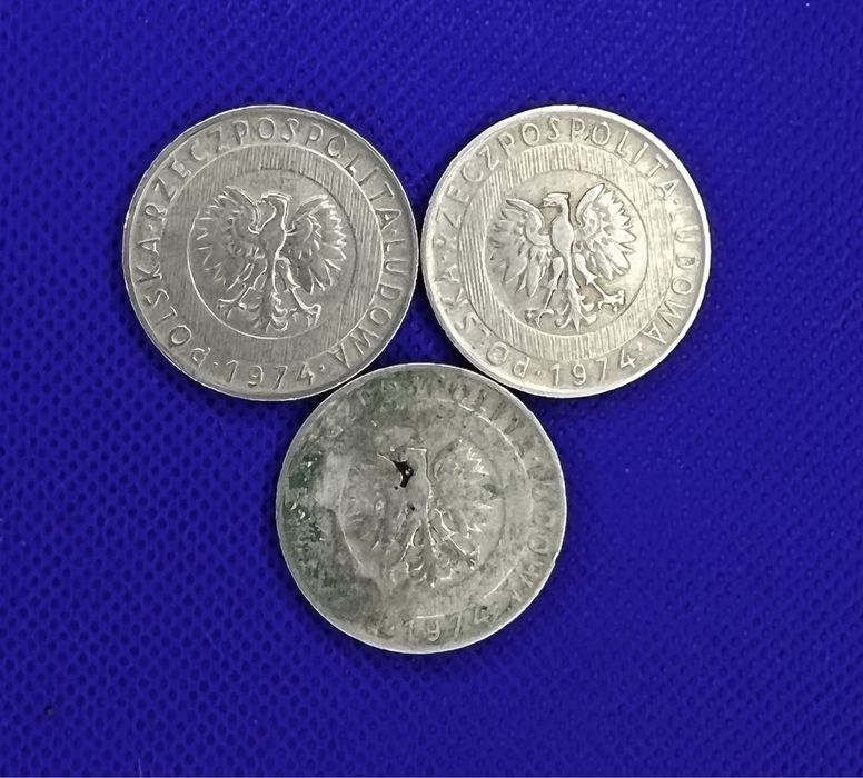 20 zł kłos wieżowiec 1974 moneta prl kolekcjonerska zestaw 3 sztuki