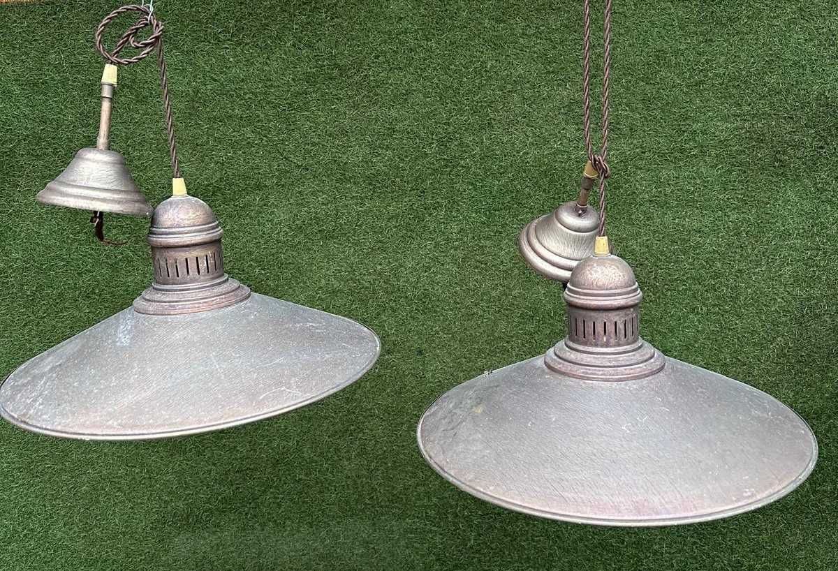 candeeiros antigos, luminarias de suspensão em teto em cobre