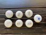 7 Puxadores de porcelana antigos com flores