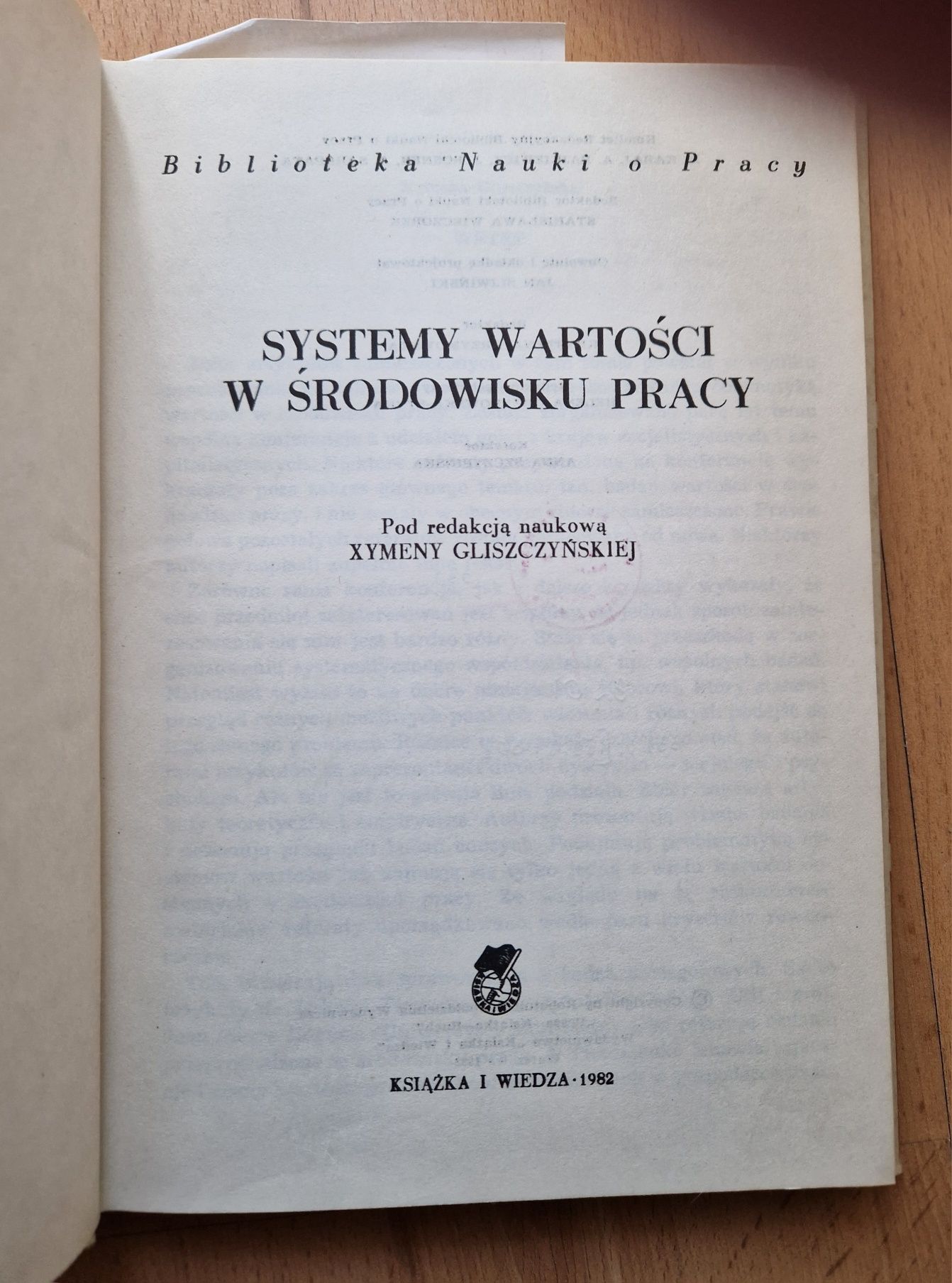 Systemy wartości w środowisku pracy - Xymena Gliszczyńska (red.)