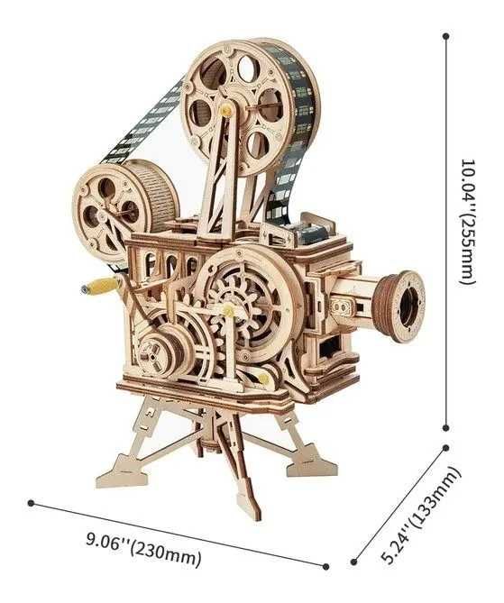 Drewniane Puzzle Robotime Model 3D Projektor Filmowy + Film 183 el