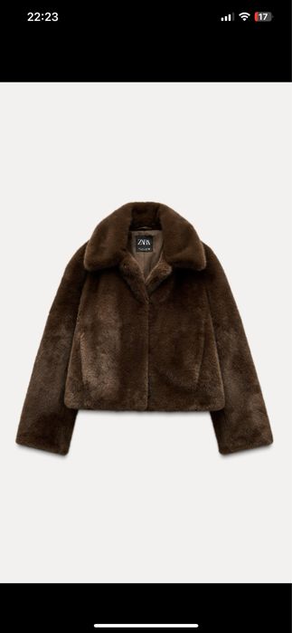 Найпопулярніша шубка Zara шоколадкого кольору із штучного хутра