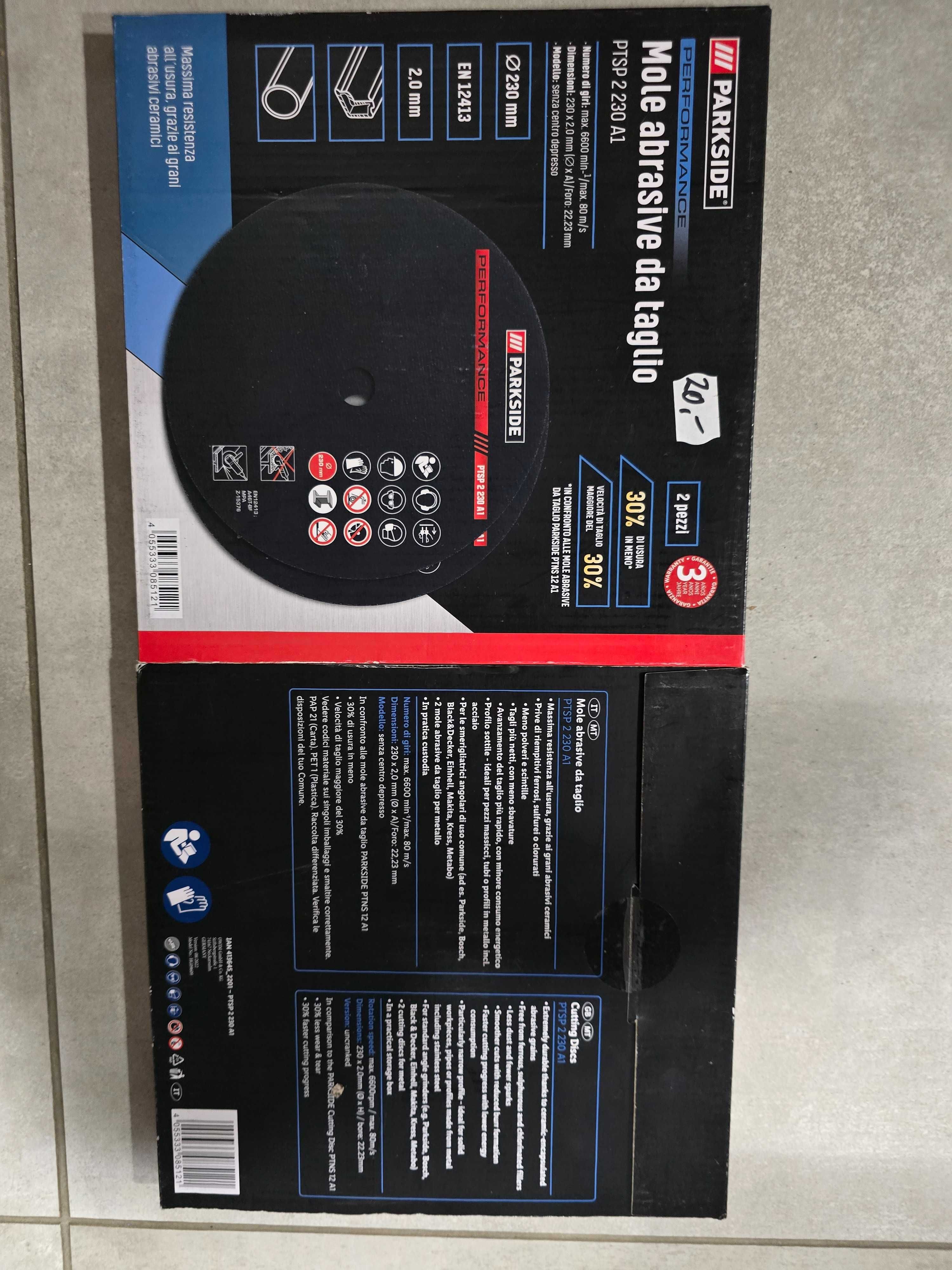 PARKSIDE PERFORMANCE PTSP 2 230 A1 Tarcze do cięcia 230 x 2/22,23mm