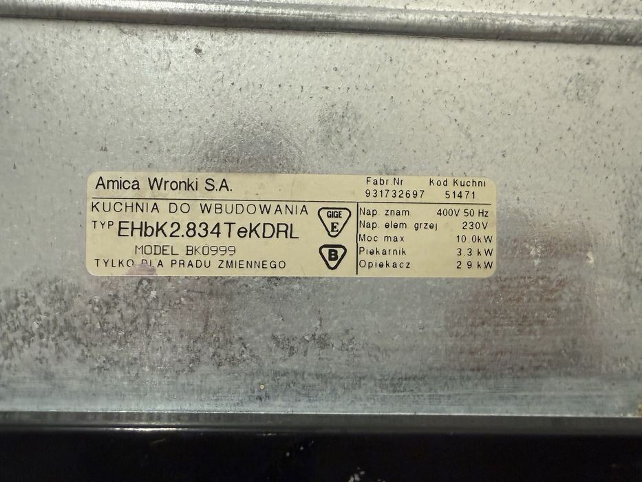 Piekarnik do zabudowy Amica EHbK2.834TekDRL