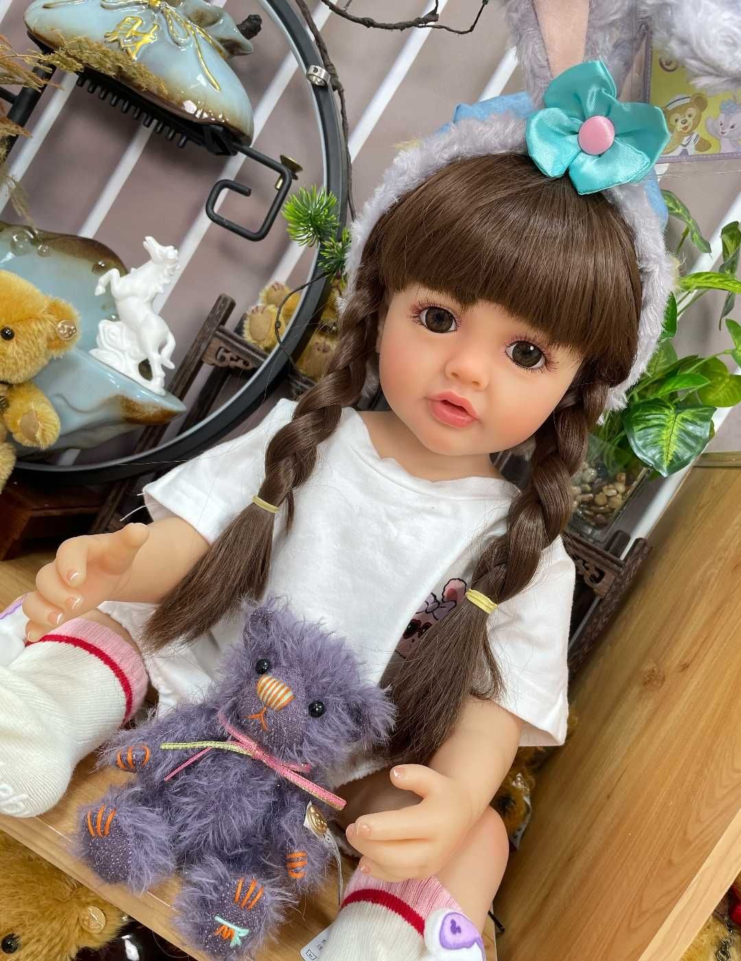 2) Кукла- младенец BZDOLL Реалистичная мягкая Кукла Реборн 55см