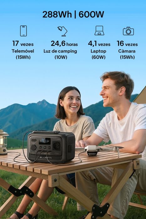 Bateria de 288Wh e inversor de 600W