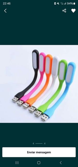 Luz Led USB Maleável - Pc-Powerbank-Carregador