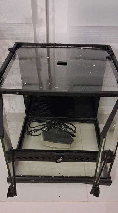 Terrarium exo terra 30x30x30 dla slimaka afrykańskiego kamień grzewczy