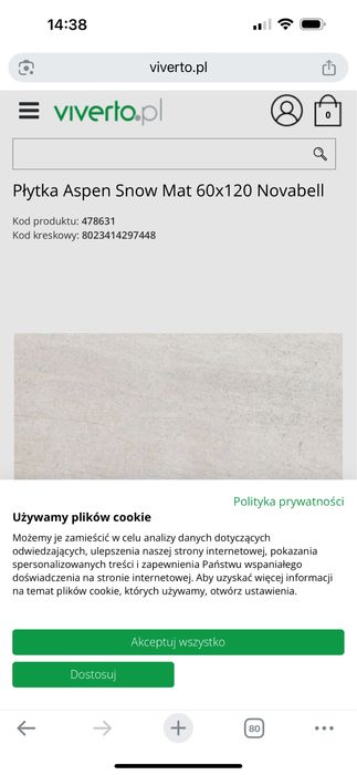 Płytka aspen snow mat 60x120