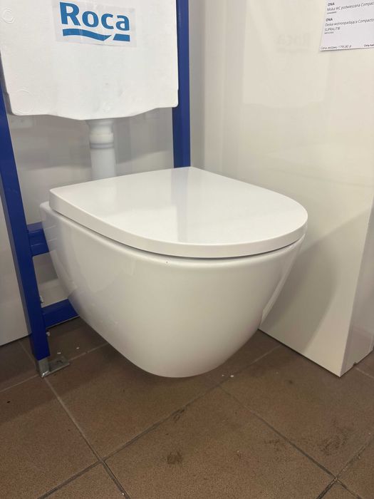WYPRZEDAŻ Miska WC podwieszana ROCA Compacto Rimless +deska