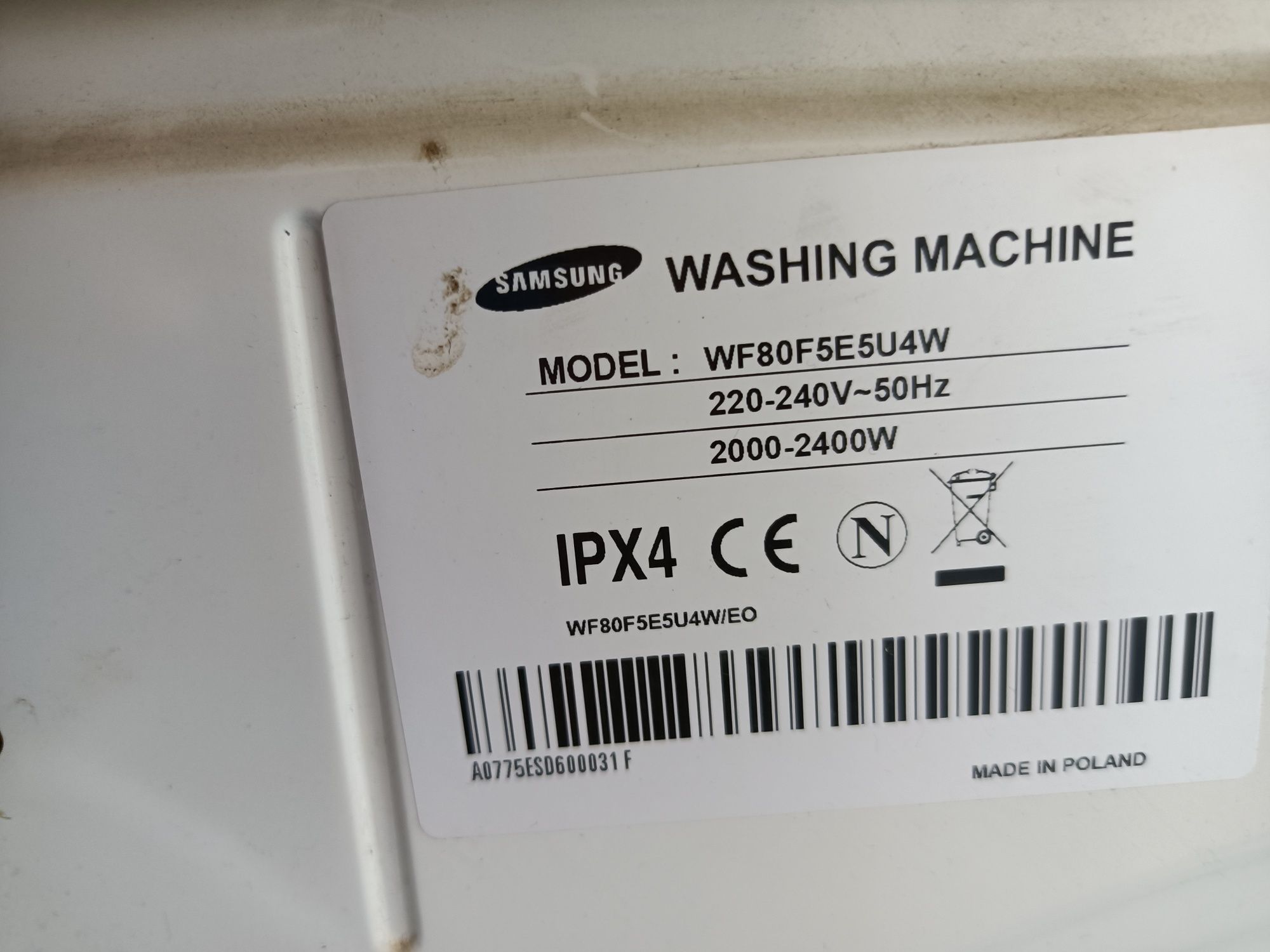 Pralka Samsung Eco Bubble WF80F5E5U4W