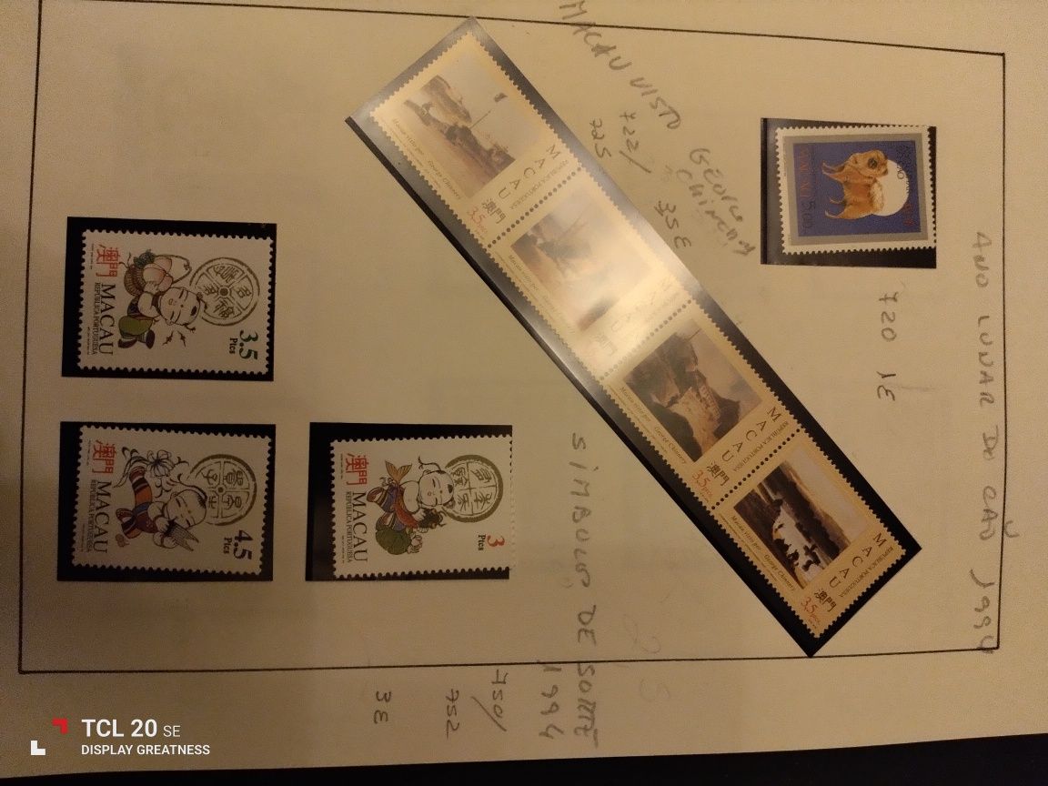 Filatelia-selos de Macau