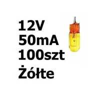 Żarówka miniaturowa żółta 3x7mm 12V 50mA 100szt