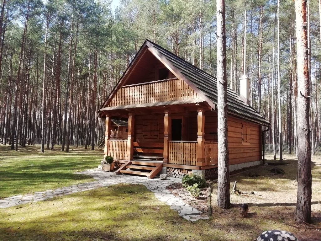 Krasiejów dom drewniany z bali stodoła 35m2