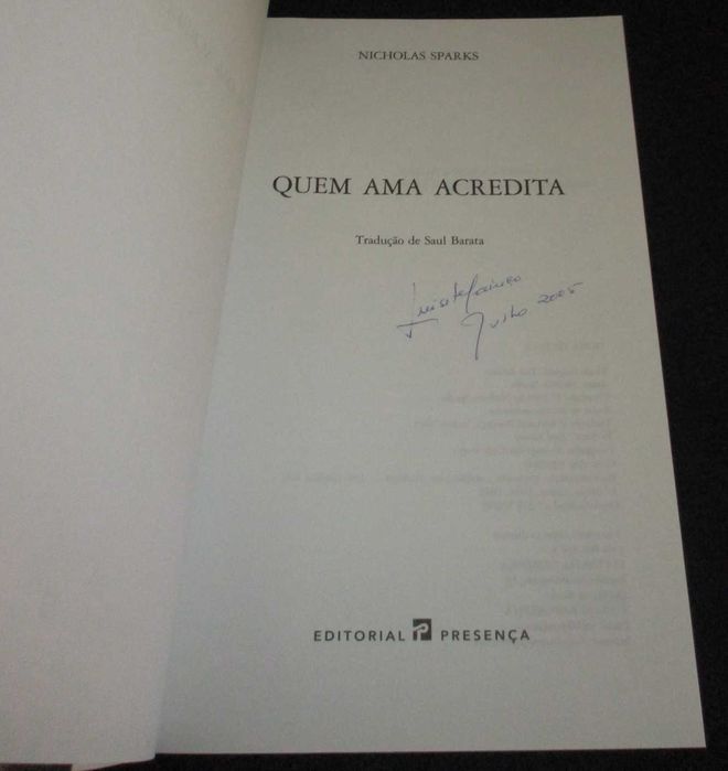 Livro Quem Ama Acredita Nicholas Sparks