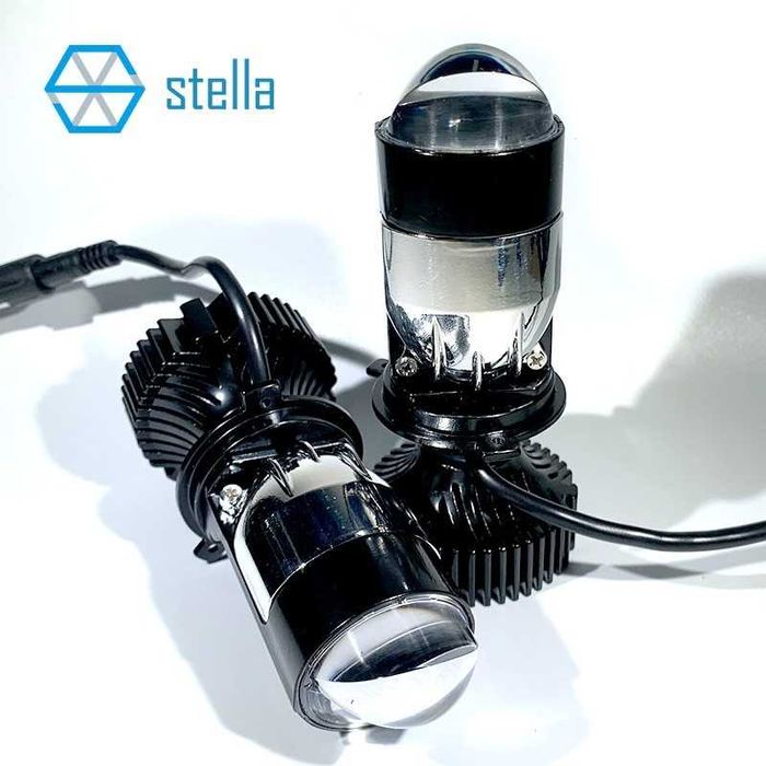 Автомобильные LED линзы H4 Stella Mini Bi-LED 6000K 60W 120W ( 2 шт.)