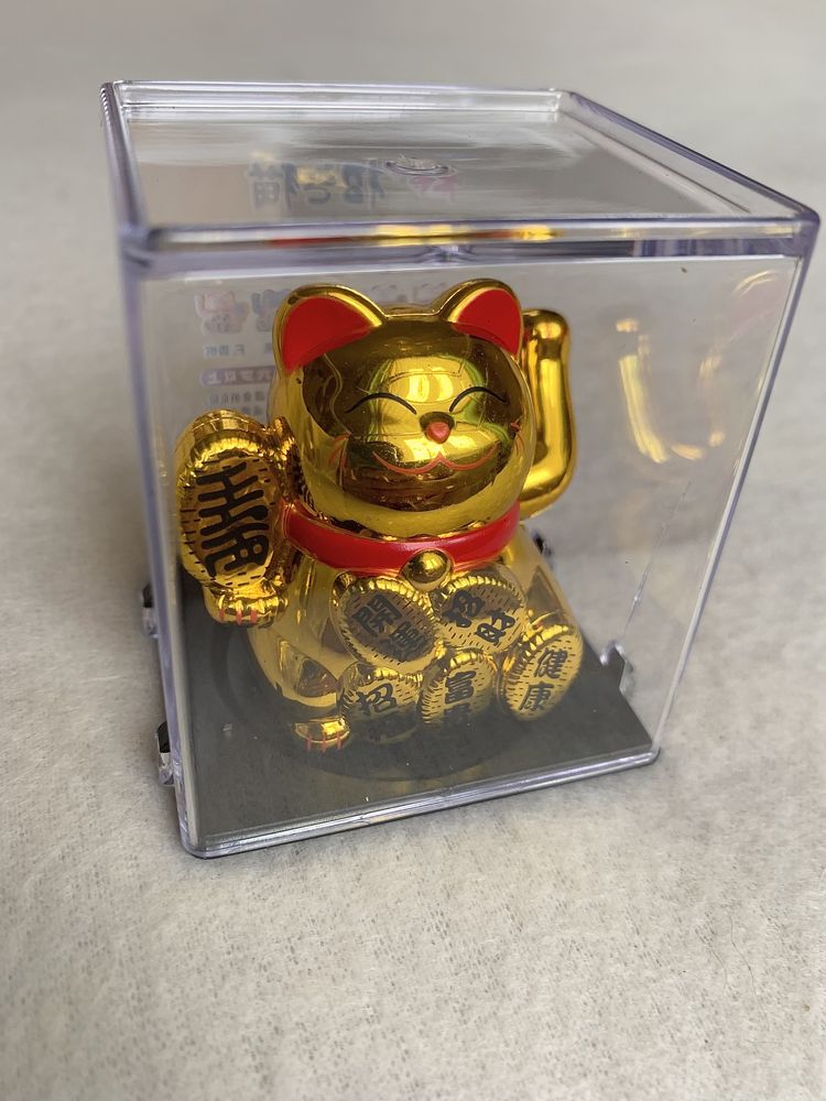 Kot Mini Maneki-Neko/Lucky Cat/machający łapka, Złoty/Gold