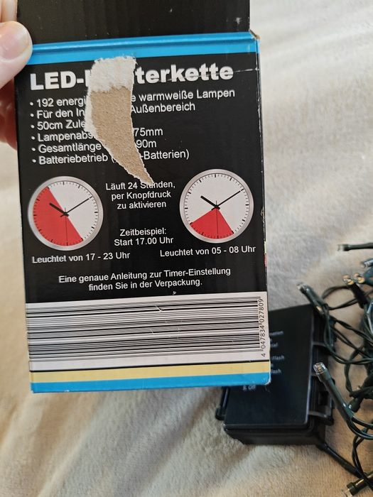Przezroczysta girlanda LED z timerem – 192 diody, 14 m