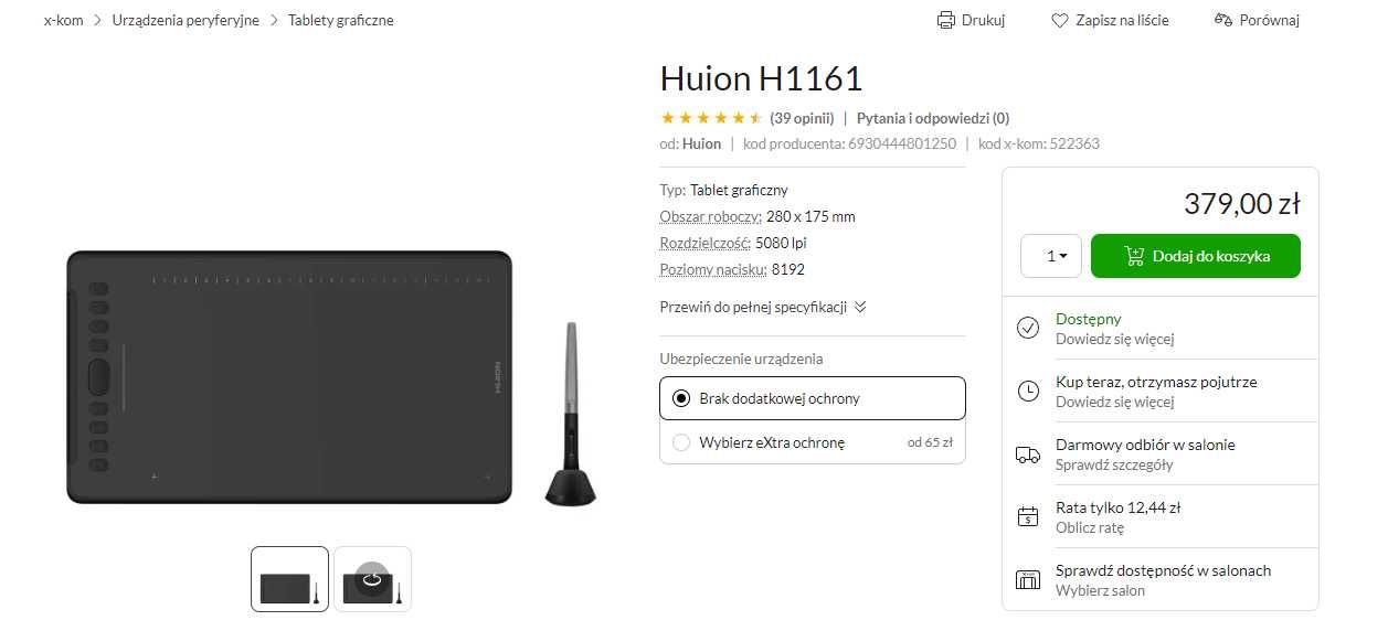 Tablet graficzny Huion H2262