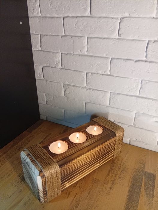 Świeczniki drewniane tealight