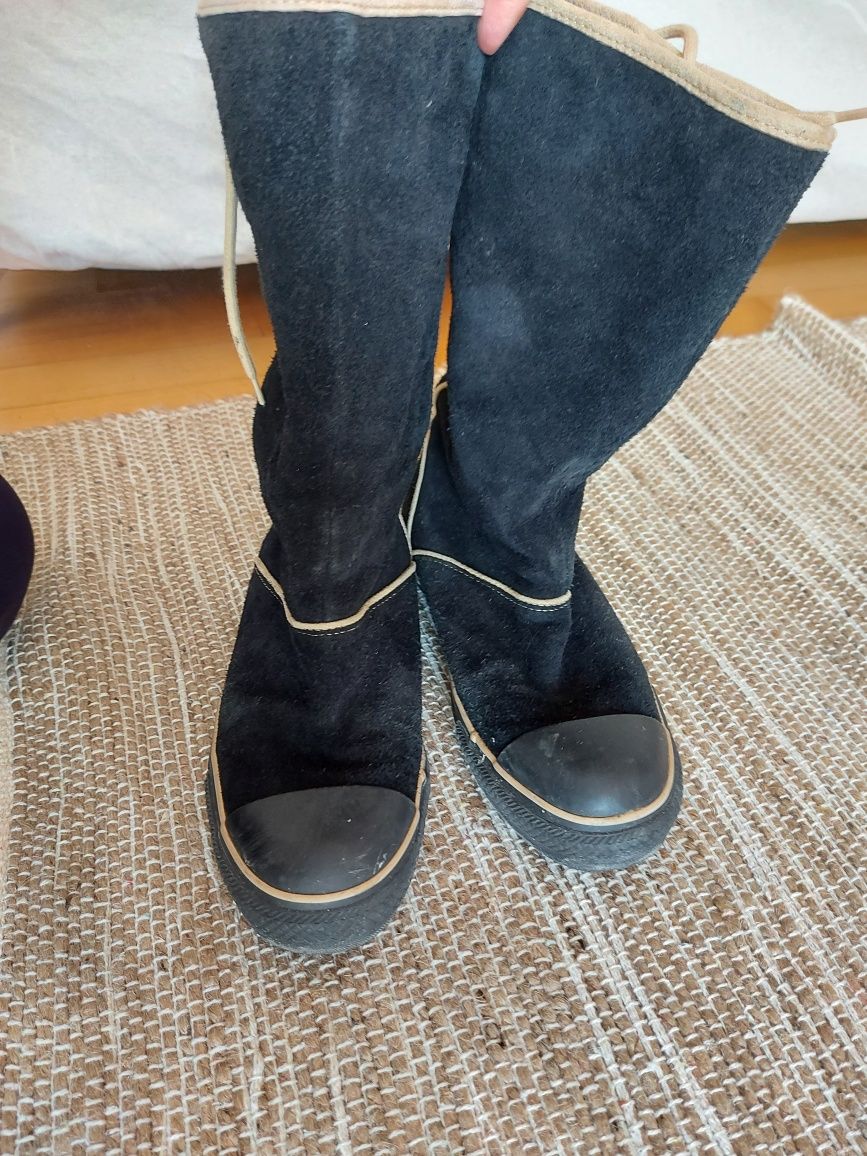 Converse botki skórzane, zimowe, śniegowce, ciepłe buty