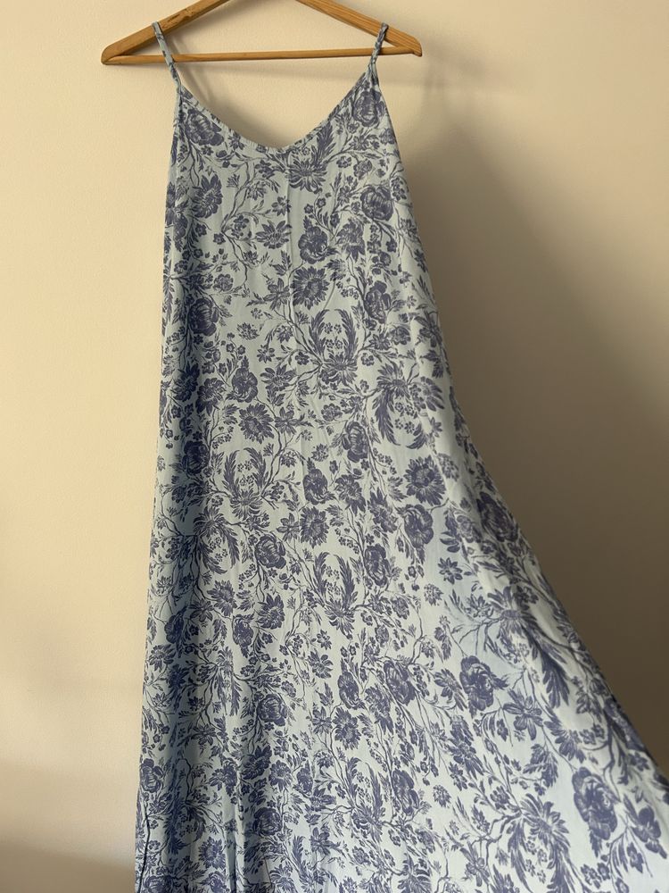 Sukienka made in italy w kwiaty ovesize długa xl