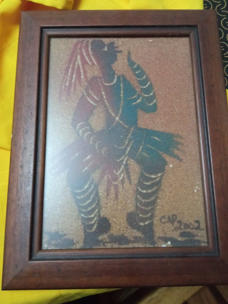 Vendo quadro africano pintado a areia