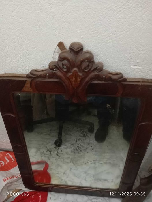 espelho vintage moldura macico pesado