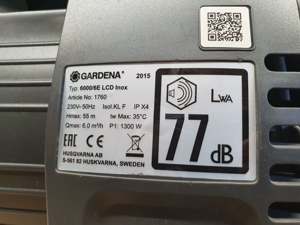 Gardena 6000/6E LCD Inox, Hydrofor automatyczny, pompa, husqvarna