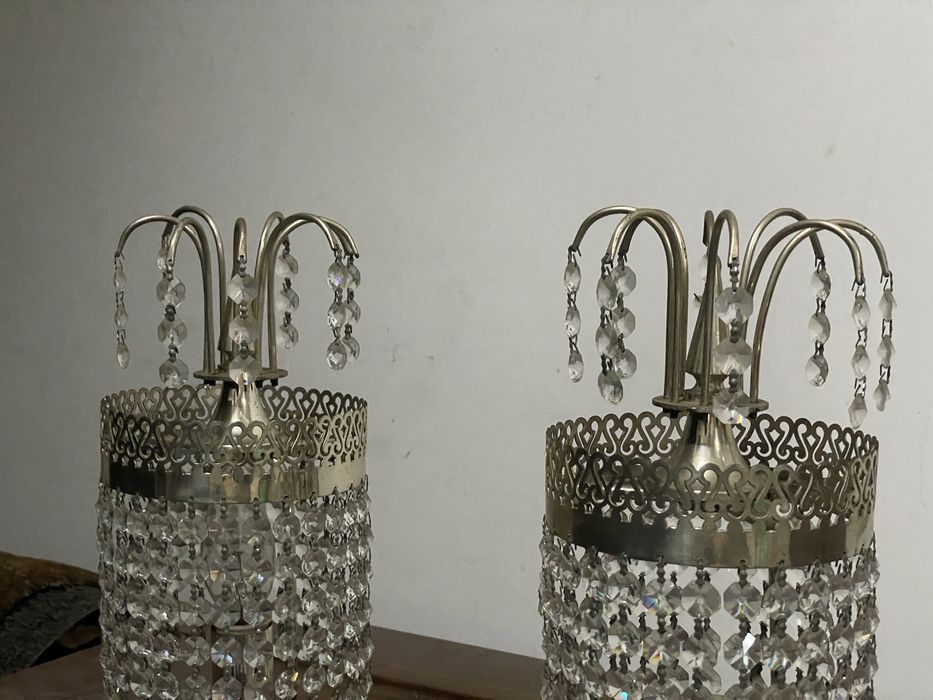 Conjunto de candeeiros de cristal