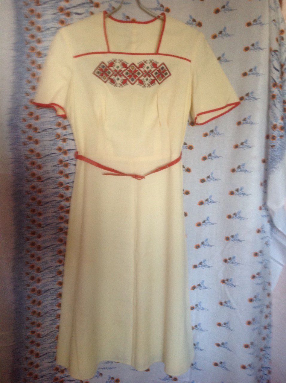 Антикварное женское льняное платье вышиванка,48-50 р.