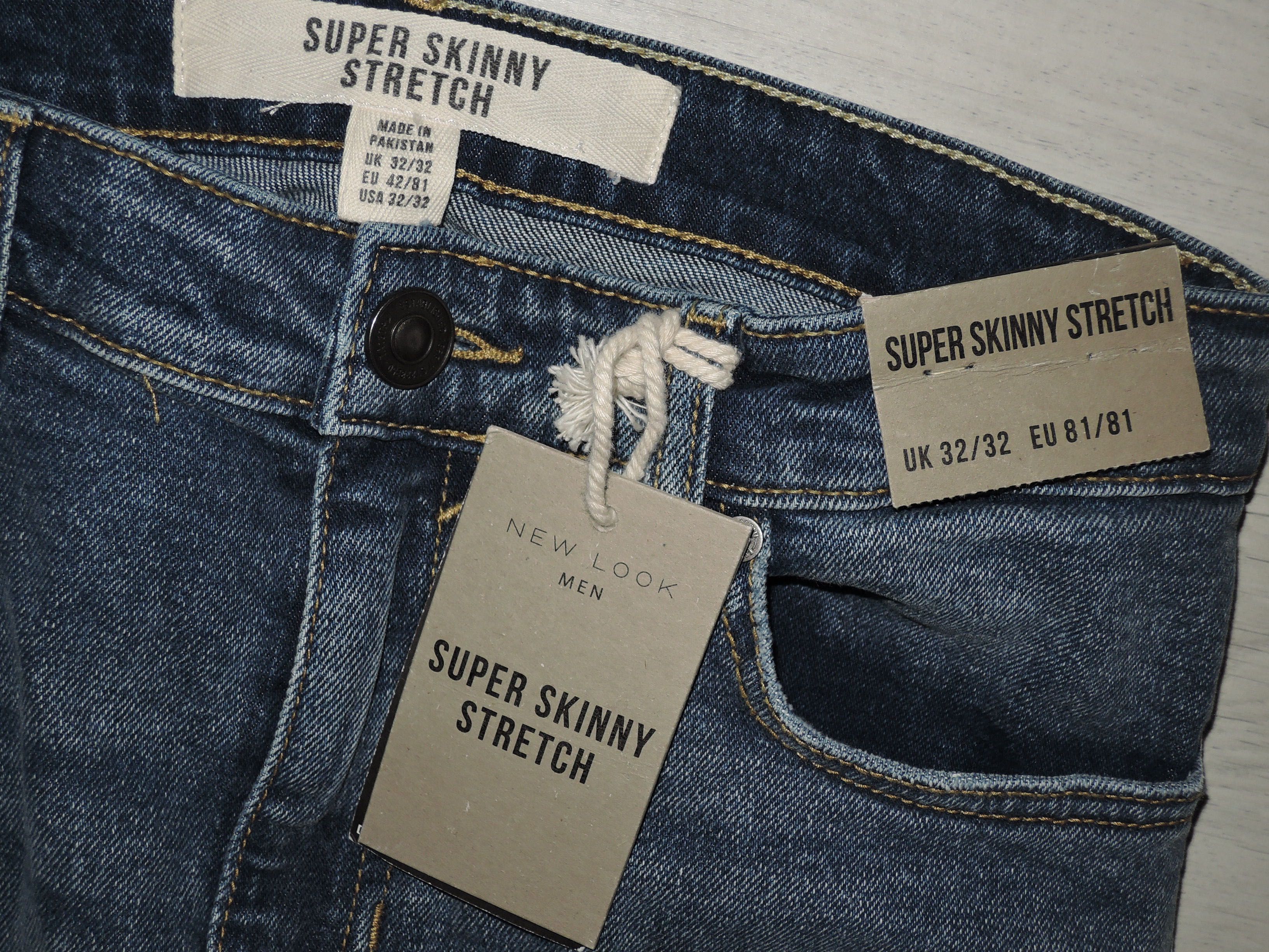 Nowe dżinsowe spodnie z dziurami  New Look  Men super skiny XS