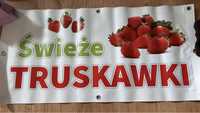 baner reklamowy świeże truskawki 100x50 cm