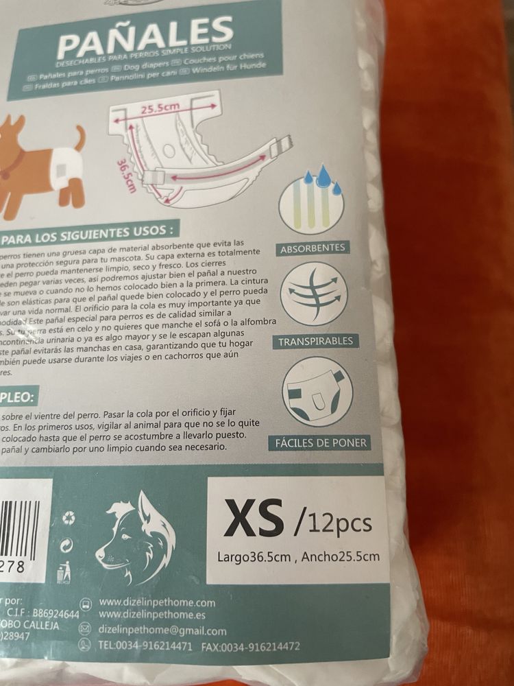 Pampersy dla psa xs