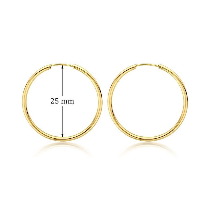 Wyprzedaż 450zł/g 585 Złote Kolczyki koła kółka 25 mm 2.5 cm