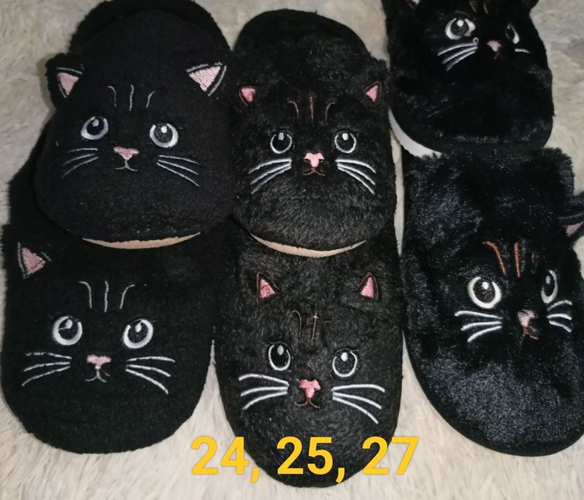 Тапочки комнатные теплые женские кот